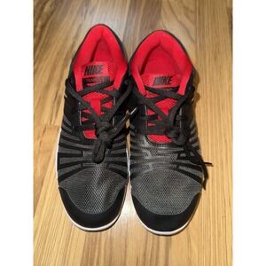 Nike NEW Boys‎ Sz 3Y 3 Flex Show Training Tennis Shoes Athletic Black Red 2017